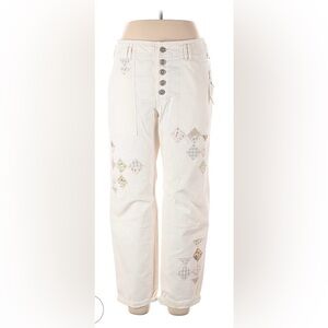 Anthropologie Pilcro cream patchwork jeans